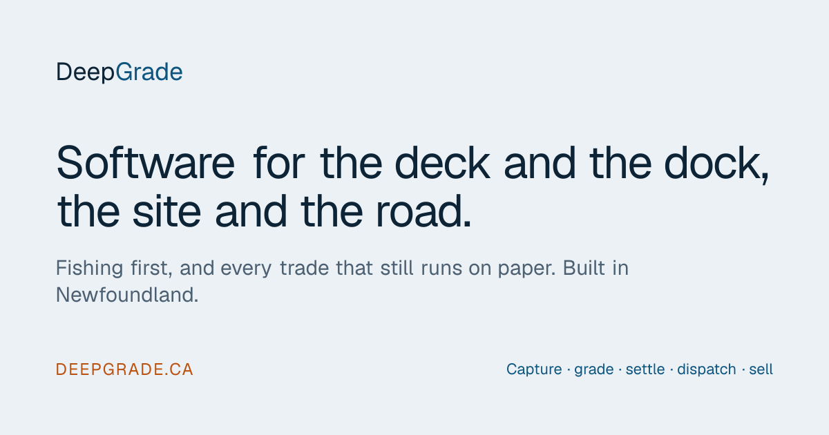 DeepGrade · Software & web studio for fishing and seafood